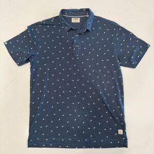 Linksoul Men’s Blue Palm Tree Polo Large